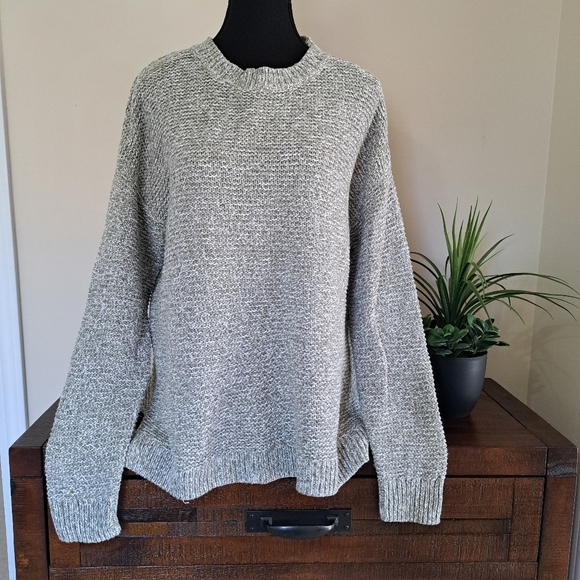 Reitmans Knit Sweater Women's XL Green Crewneck Cozy Neutral Heathered - Picture 1 of 11